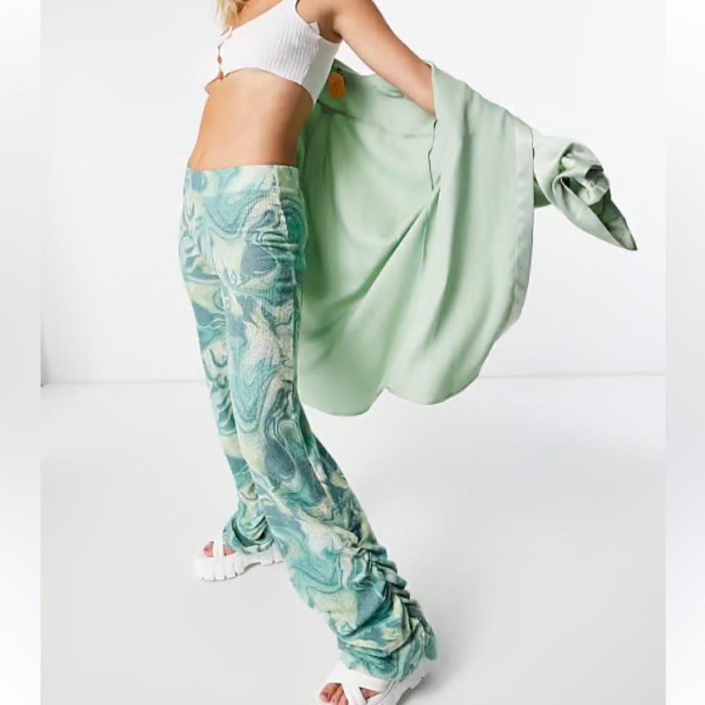 jaded london printed knitted pants